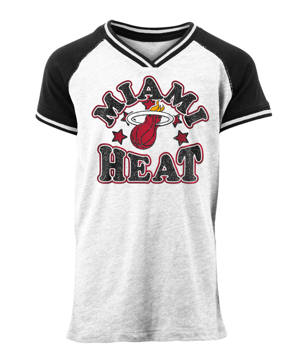 New ERA Miami HEAT Girls Star Raglan Girls Tee New Era   