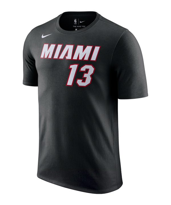 Bam Adebayo NIKE Miami HEAT Icon Black Name & Number Tee Men's Tee Nike   