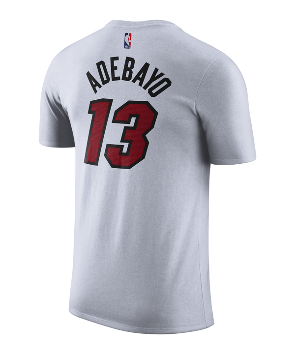 Bam Adebayo NIKE Miami HEAT Association White Name & Number Youth Tee Youth Tee Nike   