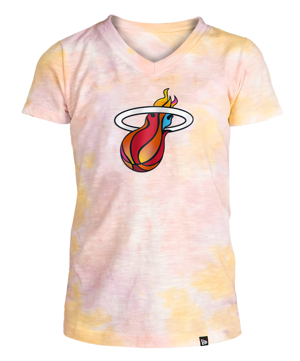 New Era Miami HEAT Mashup Girl's Tie Dye Tee Girls Tee New Era   