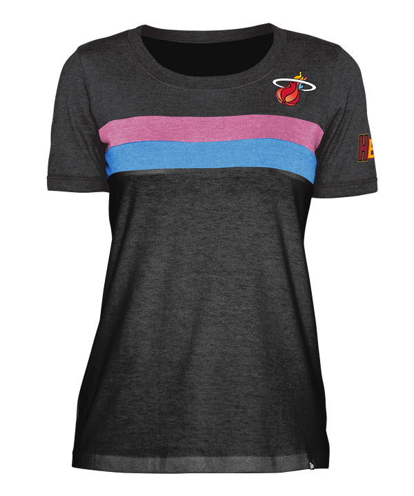 New Era Miami HEAT Mashup Striped Women's Tee Women's Tee New Era   