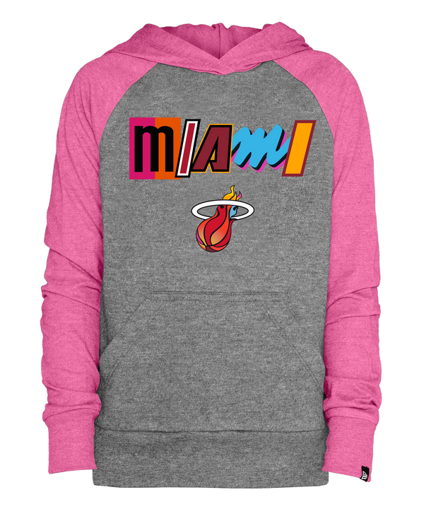 New Era Miami HEAT Mashup Girls Pullover Youth Hoodie Girls Hoodie New Era   