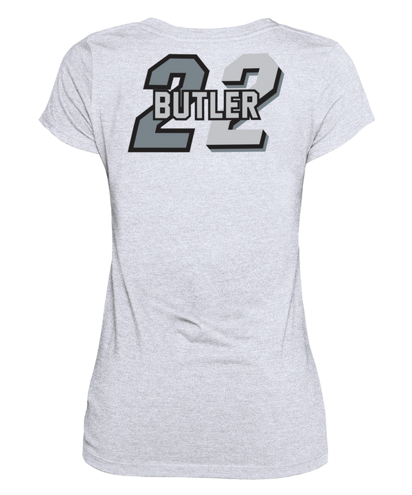 Jimmy Butler New Era Miami HEAT Mashup Name & Number Women's White Tee Women's Tee New Era   