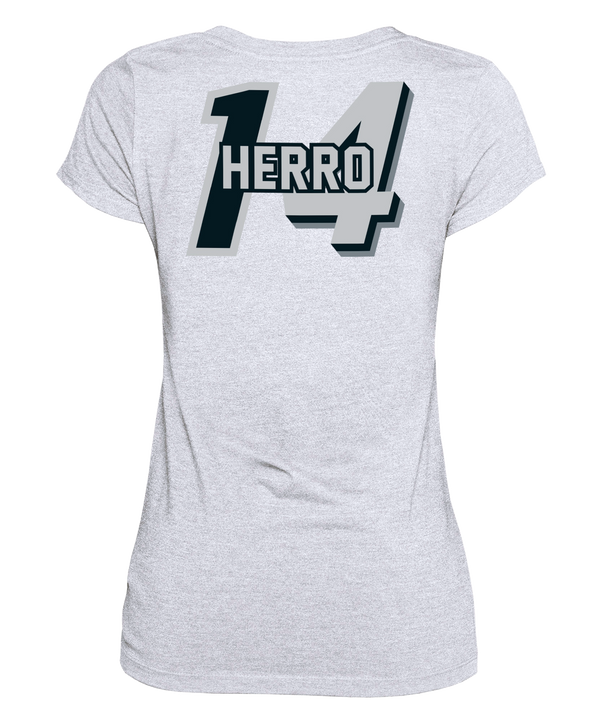 Tyler Herro New Era Miami HEAT Mashup Name & Number Women's White Tee Women's Tee New Era   