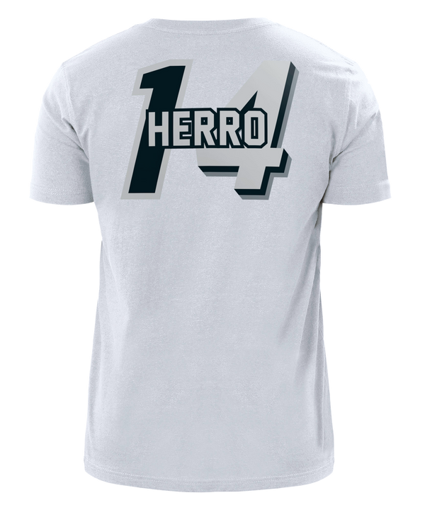 Tyler Herro New Era Miami HEAT Mashup Name & Number White Tee Unisex Tee New Era   