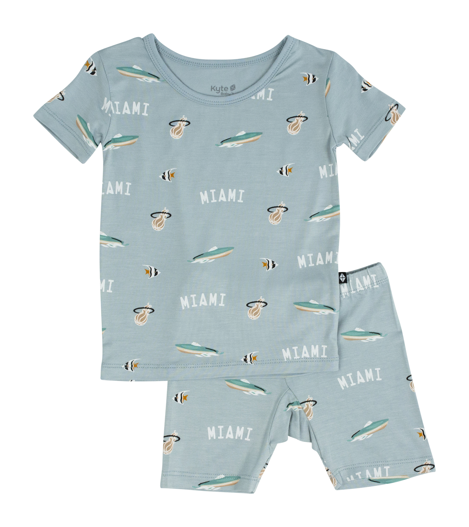 Court Culture x Kyte Baby Nautical Fog Toddler Short Sleeve PJ Set Toddlers Kyte Baby   