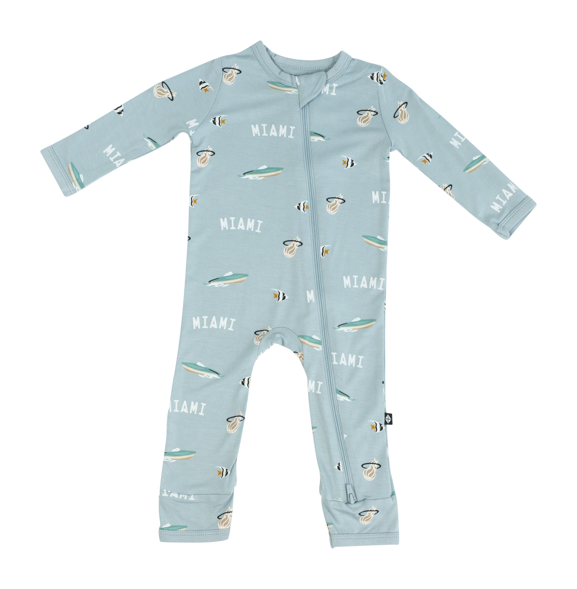 Court Culture x Kyte Baby Nautical Fog Zippered Romper Kids/Infants Kyte Baby   