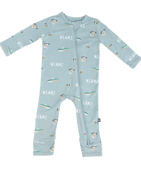 Court Culture x Kyte Baby Nautical Fog Zippered Romper Kids/Infants Kyte Baby   