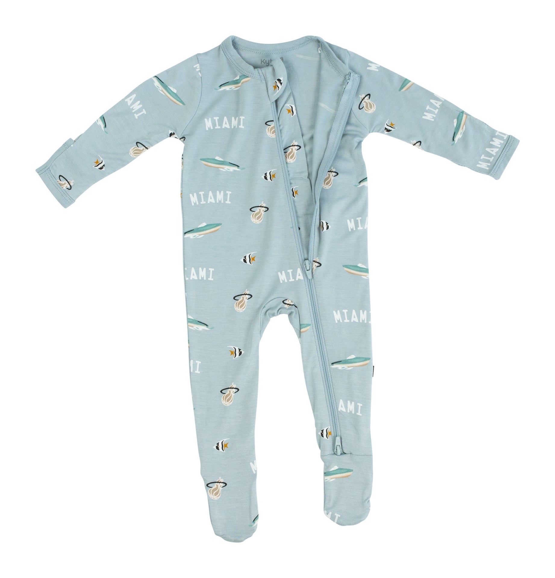 Court Culture x Kyte Baby Nautical Fog Zippered Footie Kids/Infants Kyte Baby   