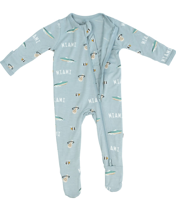 Court Culture x Kyte Baby Nautical Fog Zippered Footie Kids/Infants Kyte Baby   