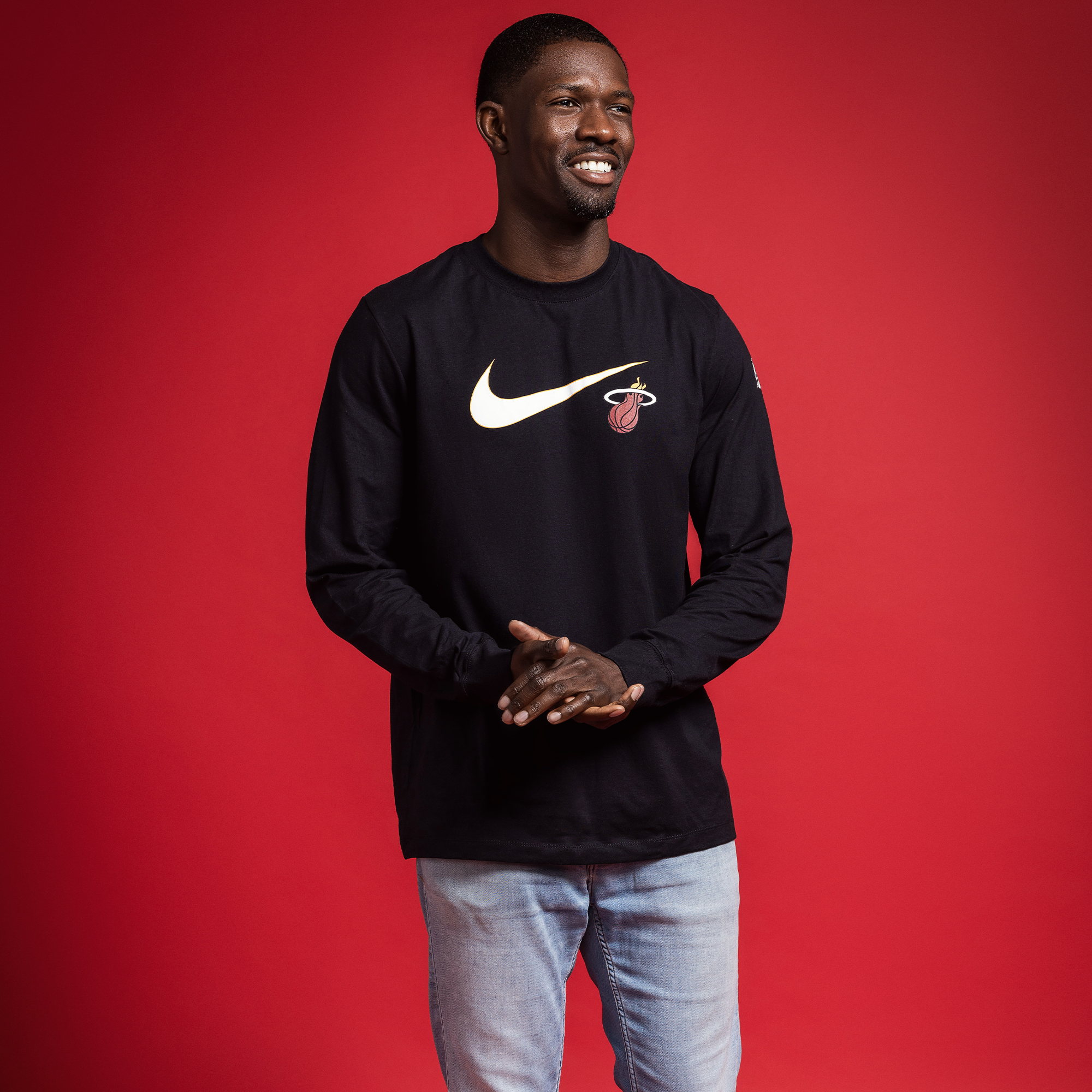 Nike Miami HEAT Swoosh Long Sleeve Tee Men's Long Sleeve Tee Nike   