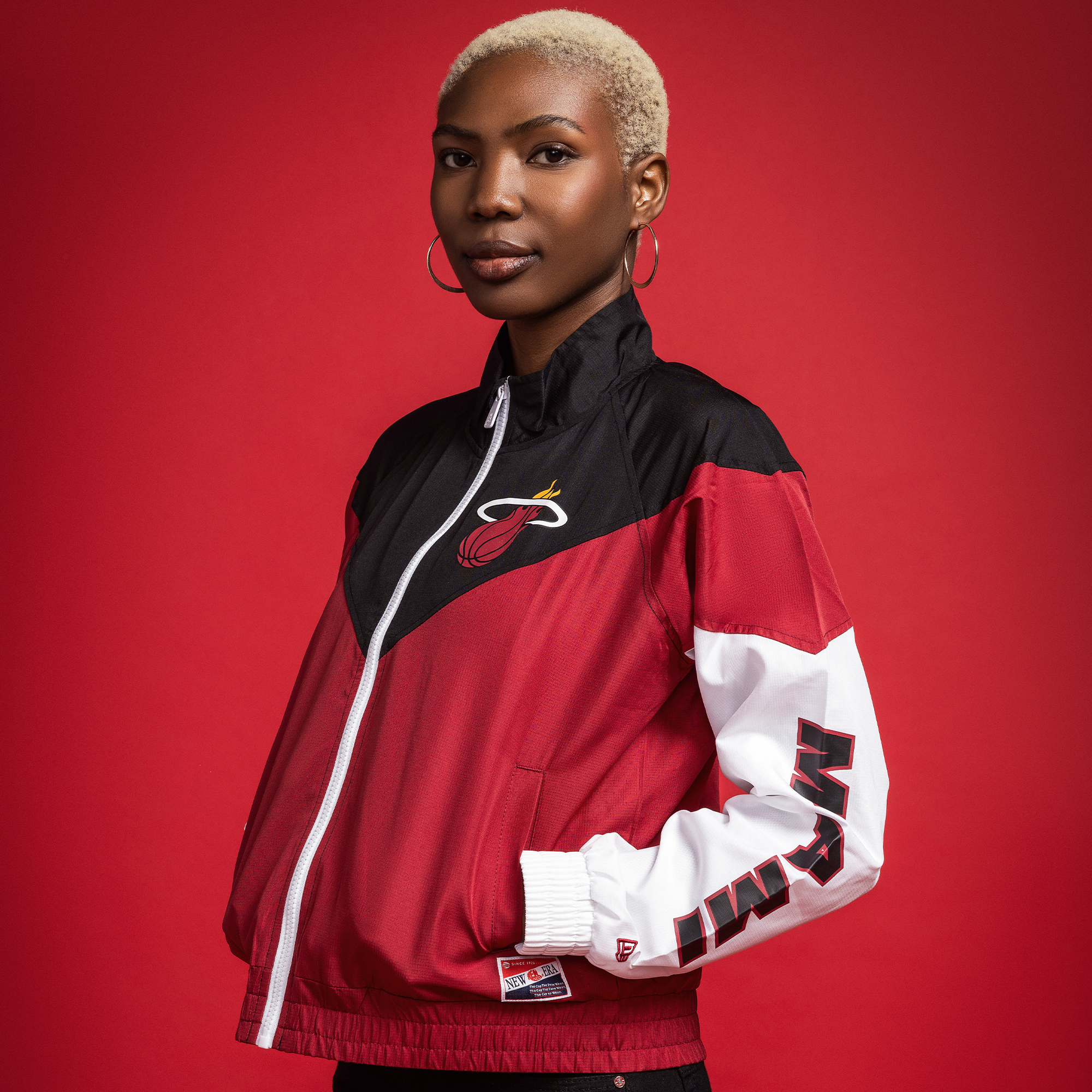 New Era Miami HEAT Full Zip Logo Women's Windbreaker Women's Jacket New Era   