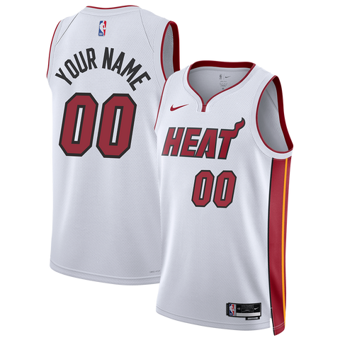 Personalized Nike Miami HEAT Association White Youth Swingman Jersey