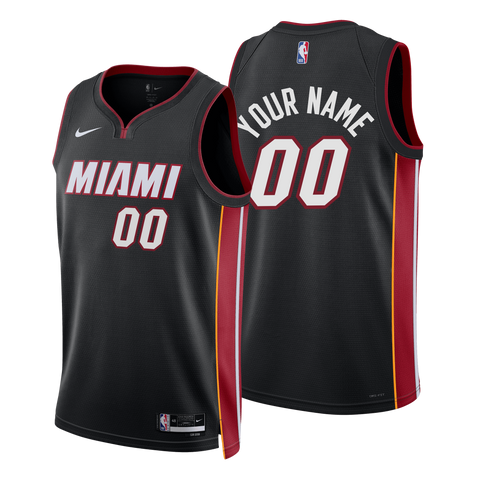 Personalized Nike Miami HEAT Icon Black Swingman Jersey