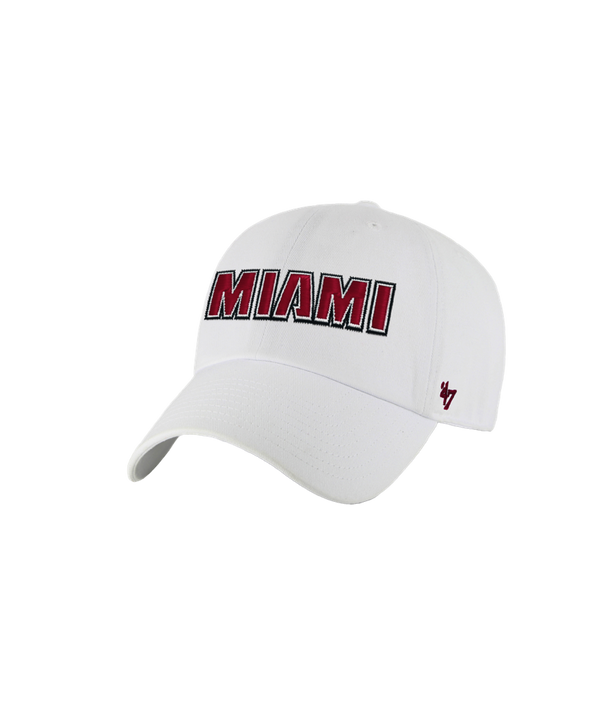 '47 Brand Miami HEAT Wordmark Cleanup Hat Unisex Caps '47 Brand   