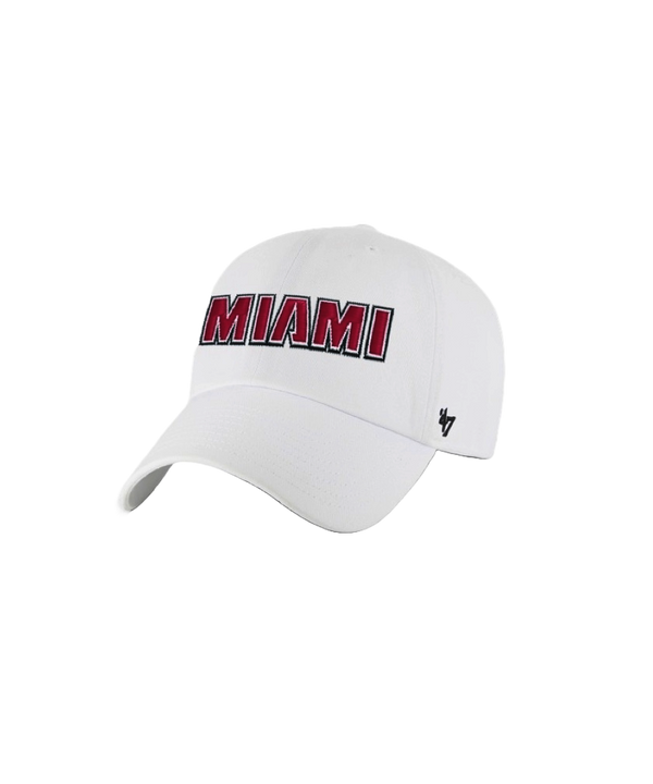 '47 Brand Miami HEAT Wordmark Clean Up Hat Unisex Caps '47 Brand   