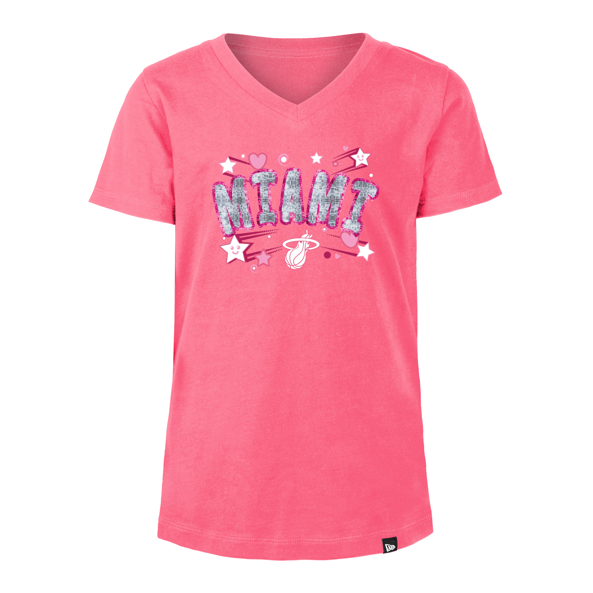 New Era Miami HEAT Sequins Girls Tee Girls Tee New Era   