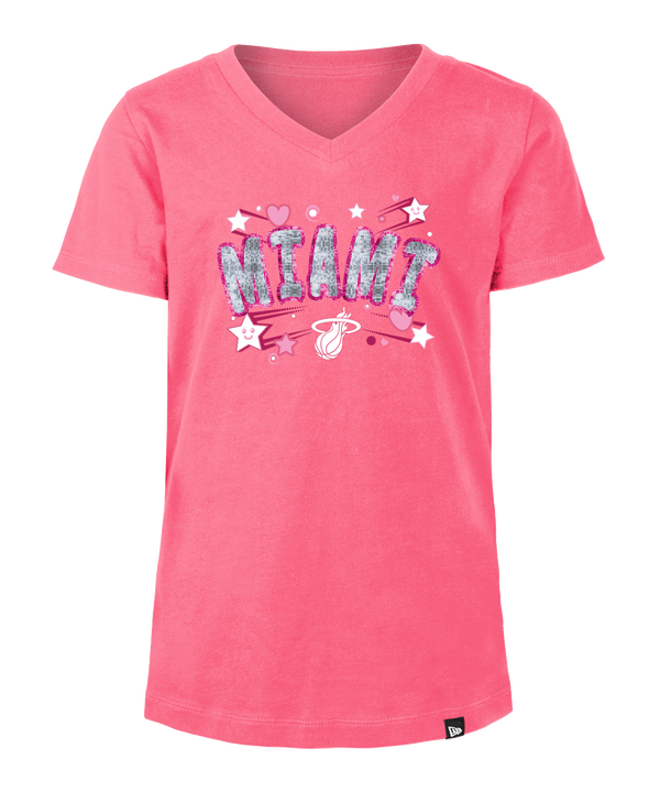 New Era Miami HEAT Sequins Girls Tee Girls Tee New Era   