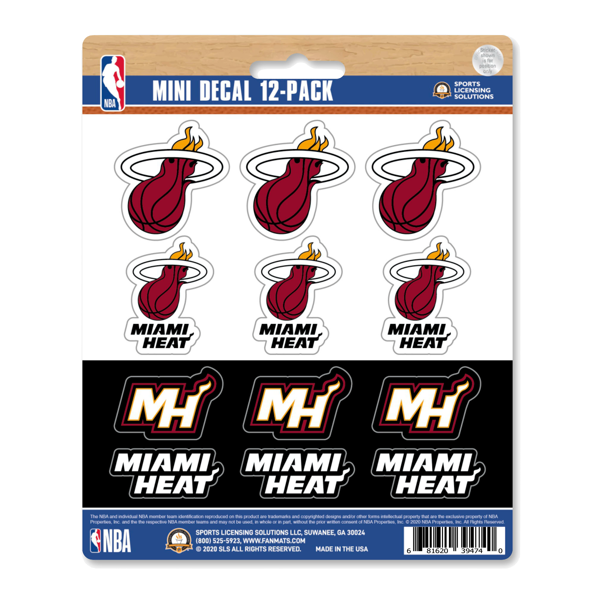 Miami HEAT Logo Mini Decals 12 Pack Novelties Fanmats   