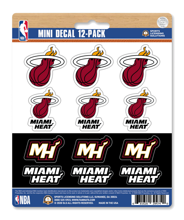 Miami HEAT Logo Mini Decals 12 Pack Novelties Fanmats   