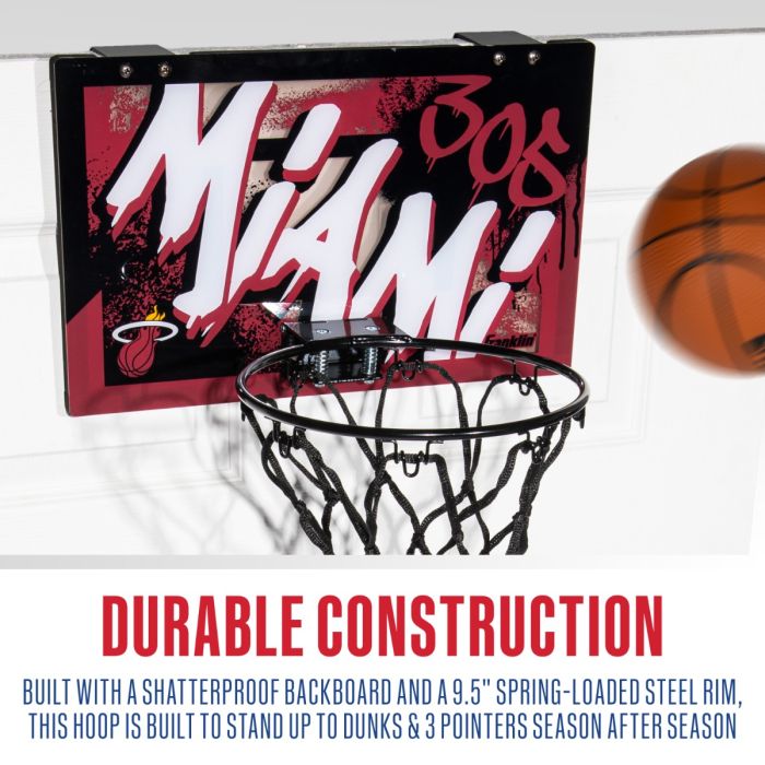 Miami HEAT Over The Door Basketball Hoop Novelties Franklin   