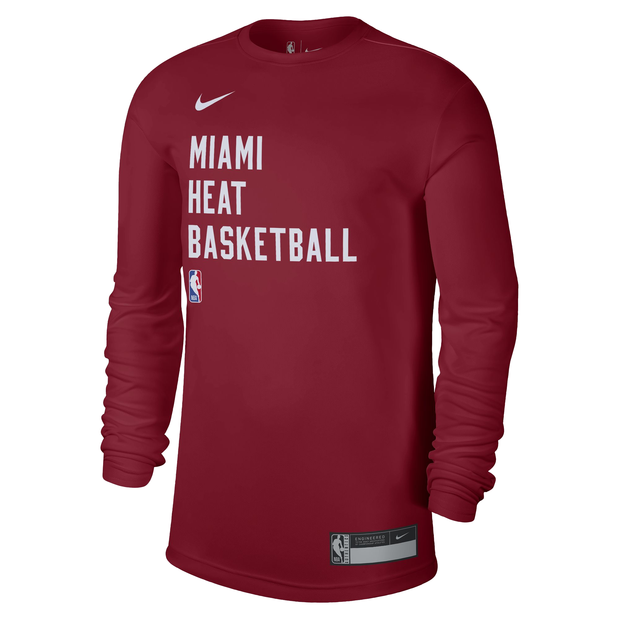 Nike Miami HEAT 2023-24 On-Court Red Practice long Sleeve Tee UNISEXTEE NIKE   