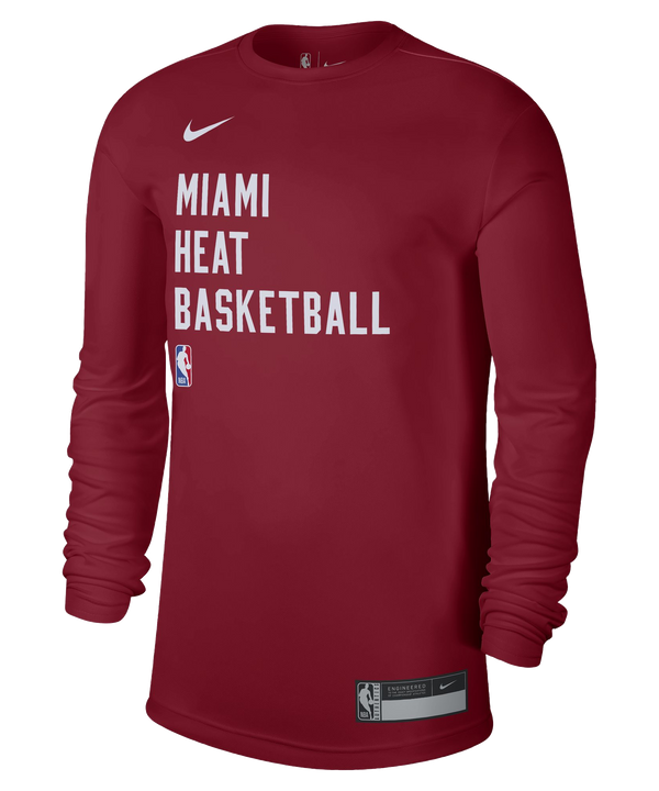 Nike Miami HEAT 2023-24 On-Court Red Practice long Sleeve Tee Unisex Long Sleeve Tee Nike   