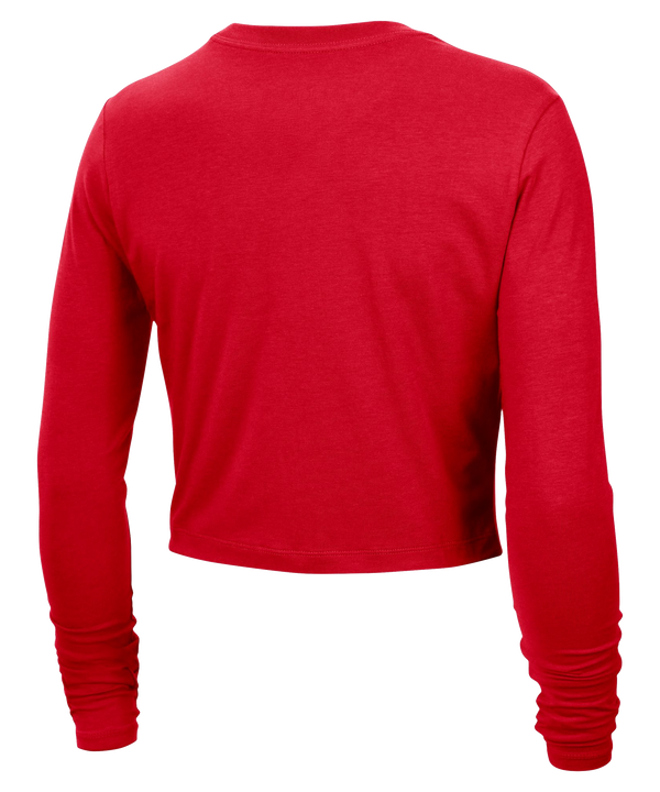 Nike HEAT Culture: Blood Red Women's Cropped Long Sleeve Tee Women's Long Sleeve Tee Nike