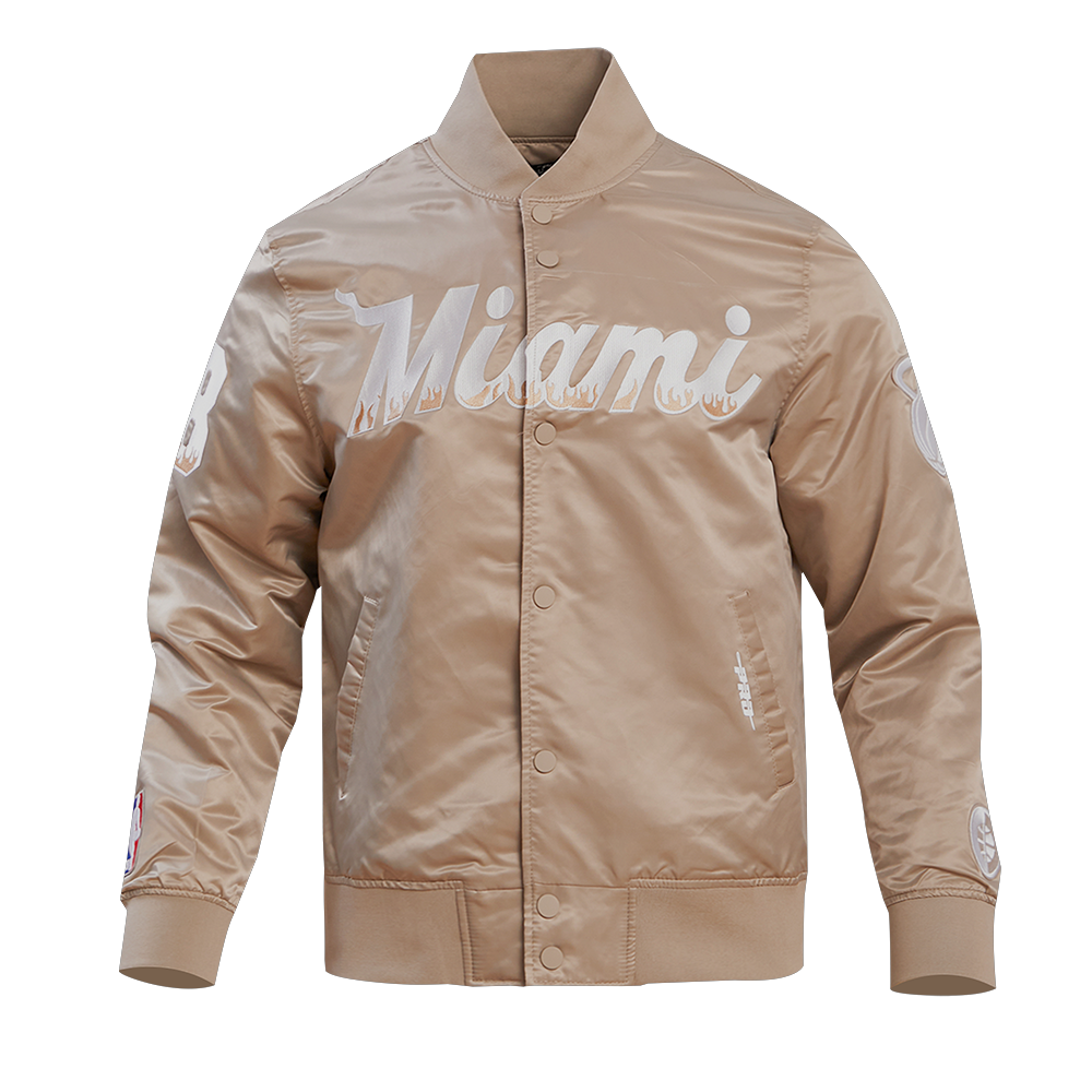 Pro Standard Miami HEAT Taupe Satin Jacket Men's Jacket Pro Standard   