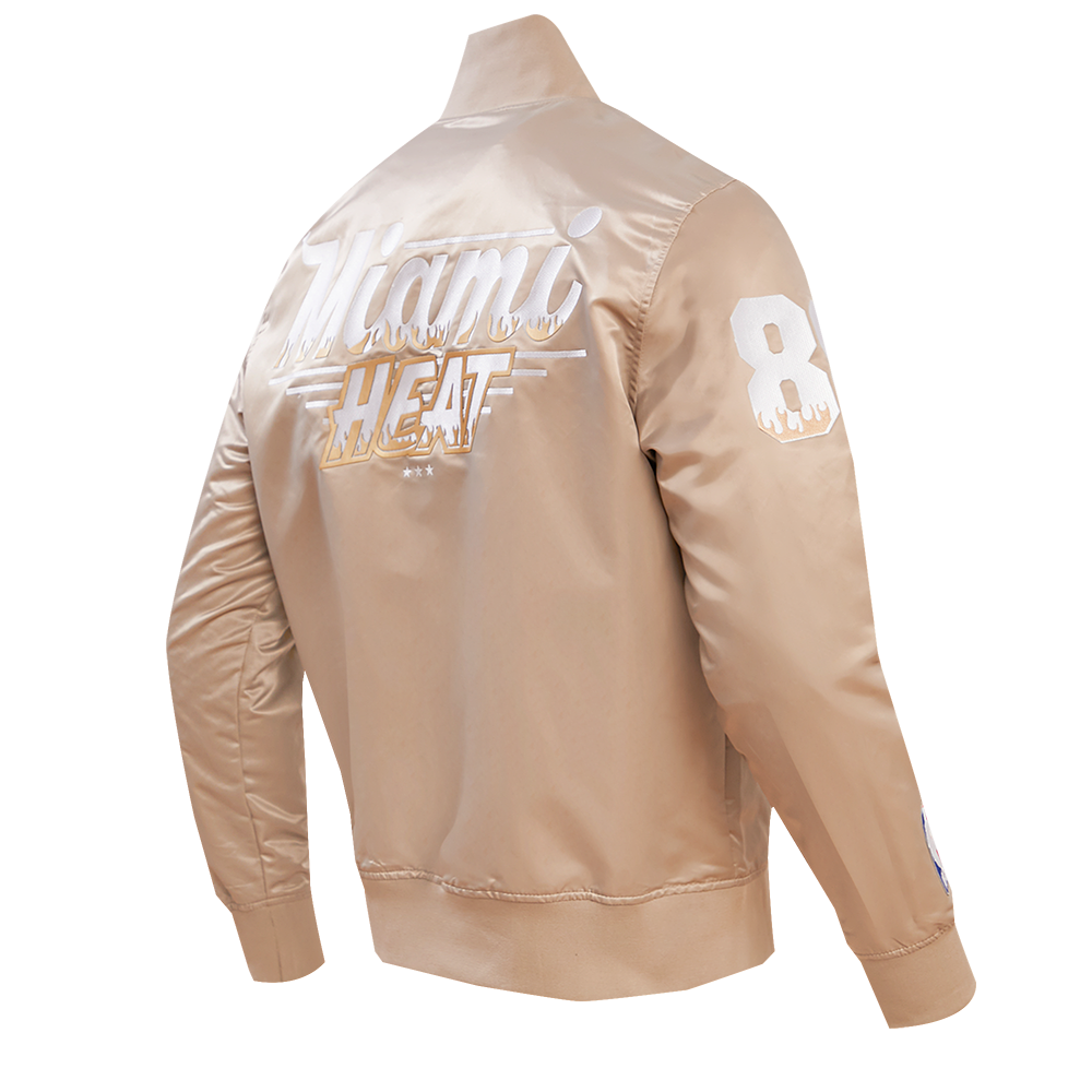 Pro Standard Miami HEAT Taupe Satin Jacket Men's Jacket Pro Standard   