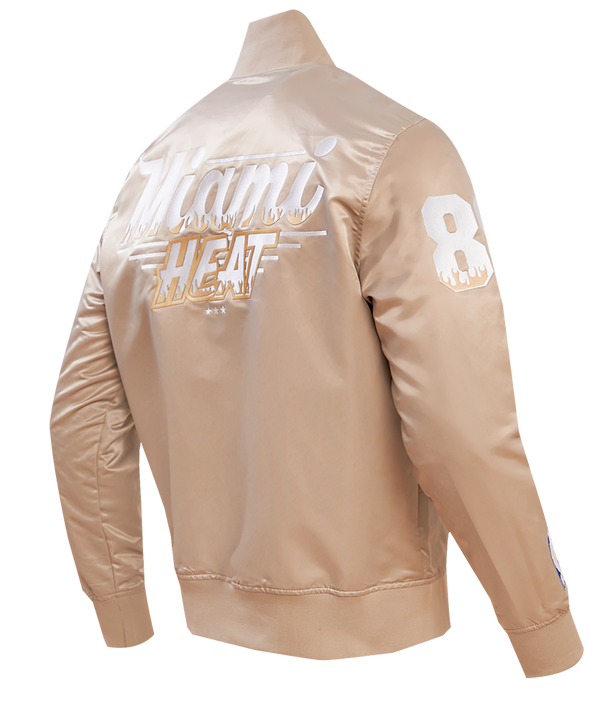 Pro Standard Miami HEAT Taupe Satin Jacket Men's Jacket Pro Standard   