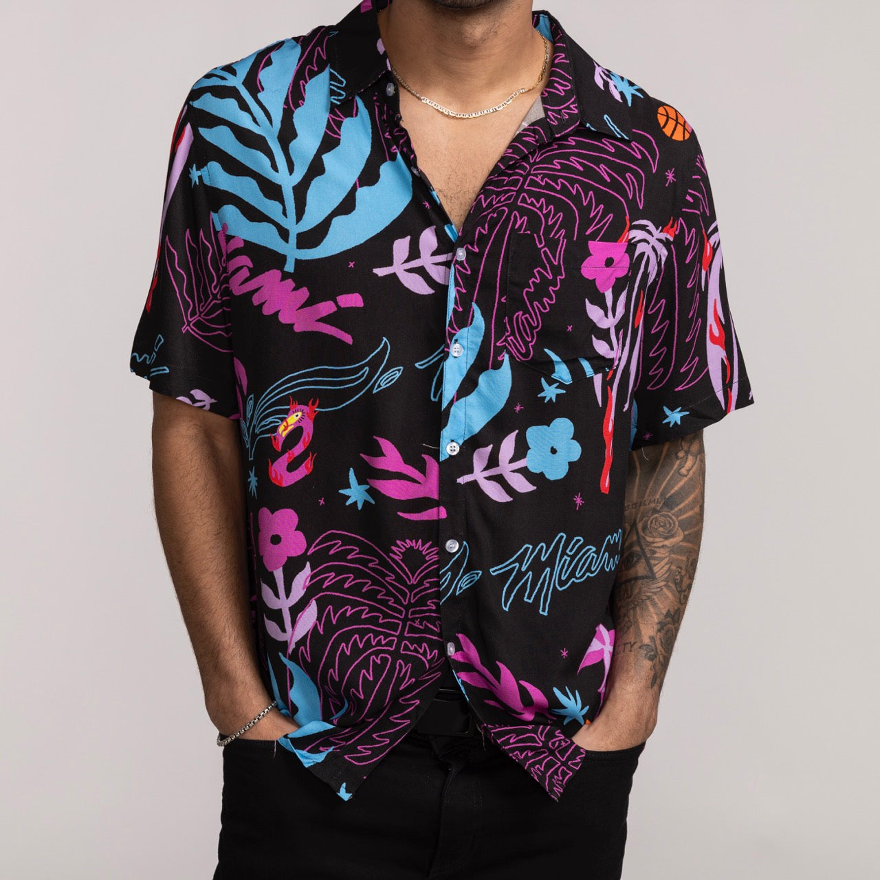 Court Culture Vice Floral Button-Down Men's Button Down Forever Collectibles