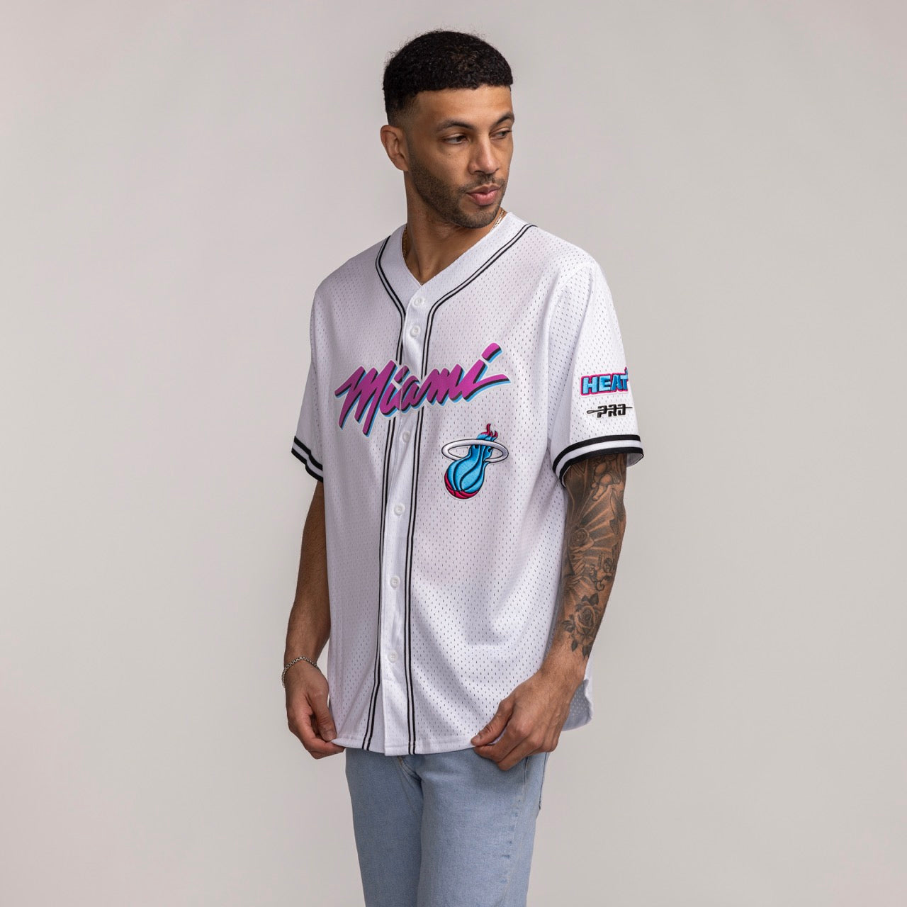 Pro Standard Miami HEAT Original Vice Mesh Button Down Men's Tee Pro Standard