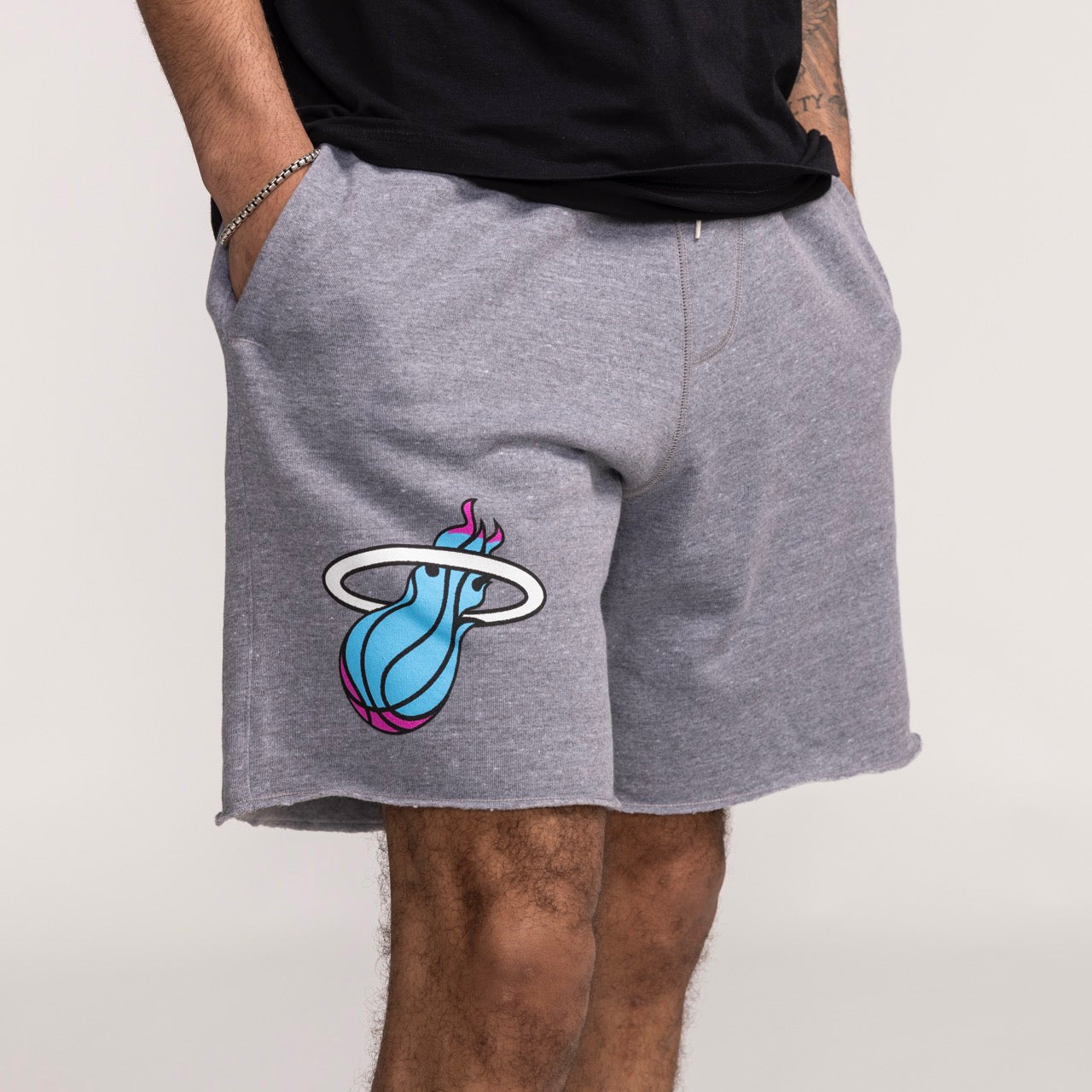 Homage Miami HEAT Original Vice Logo Fleece Shorts Men's Shorts Homage