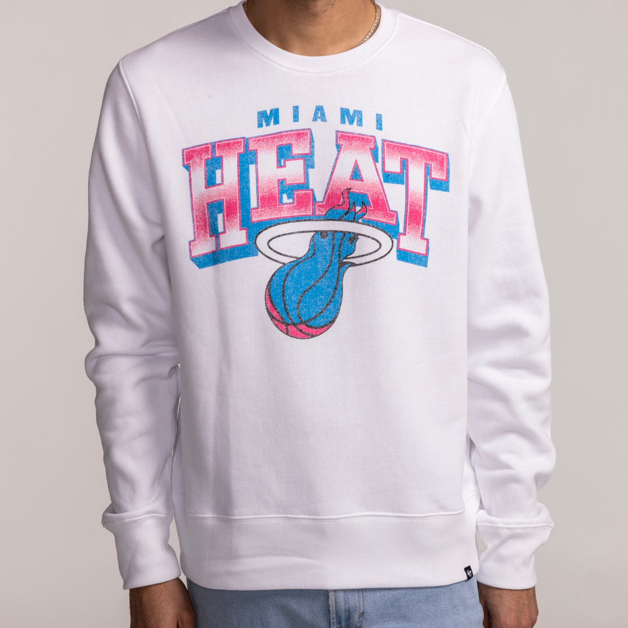 '47 Brand Miami HEAT Original Vice Spotlight Crewneck Men's Crewneck Sweater '47 Brand