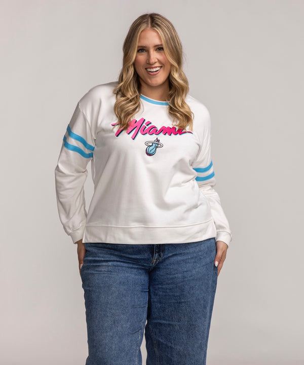 Concepts Sports Miami HEAT Original Vice Long Sleeve Tee Women's Crewneck Sweater Concepts Sports