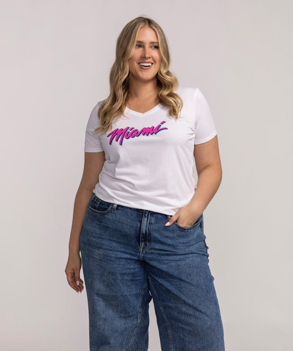 Nike Miami HEAT Original Vice Women's V-Neck Tee Women's Tee Nike