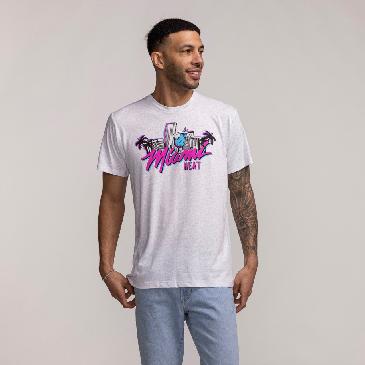 Homage Miami HEAT Original Vice Skyline Tee Men's Tee Homage