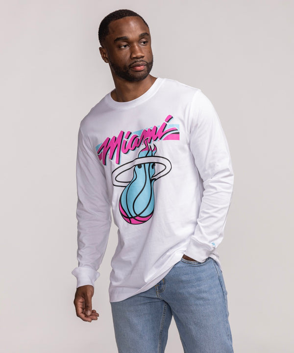 New Era Miami HEAT Original Vice Long Sleeve Tee Men's Long Sleeve Tee New Era