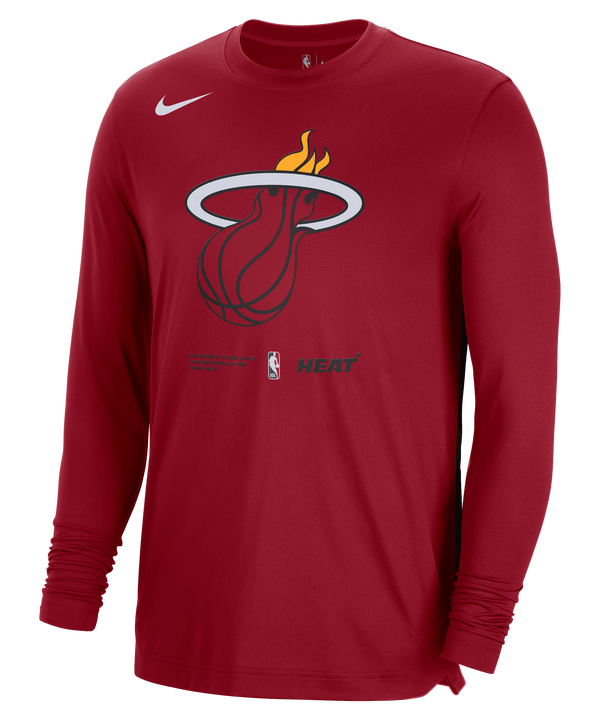 Nike Miami HEAT On-Court 2022 Long Sleeve Tee MENS AUTHENTICS NIKE   