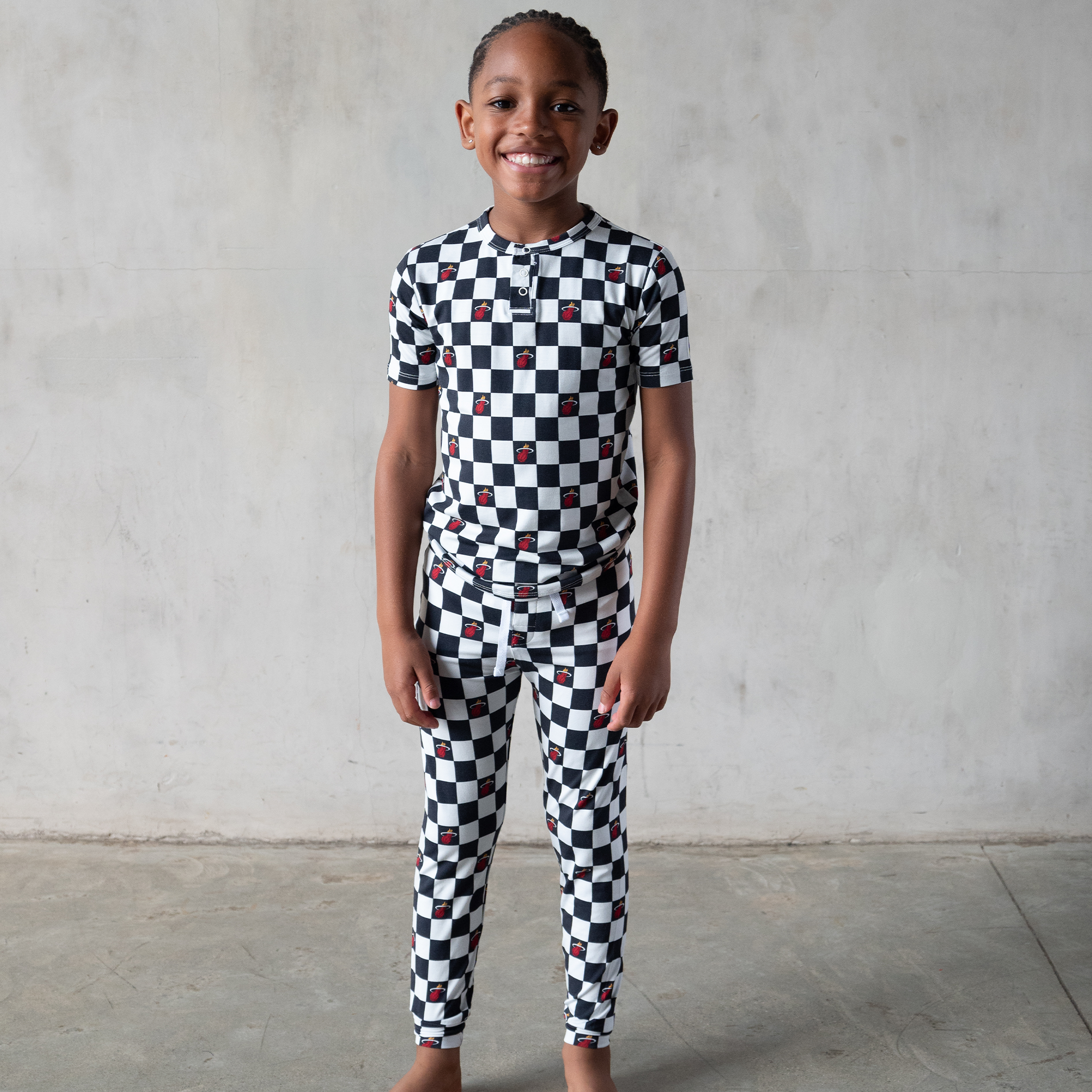 Court Culture X Everyday Leisure Checkerboard Short Sleeve PJ Set KIDSTEE BRIXTON PHOENIX   