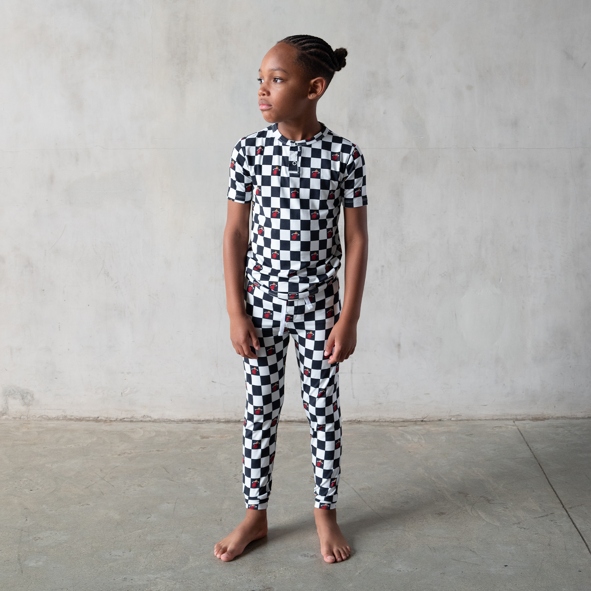 Court Culture X Everyday Leisure Checkerboard Short Sleeve PJ Set KIDSTEE BRIXTON PHOENIX   