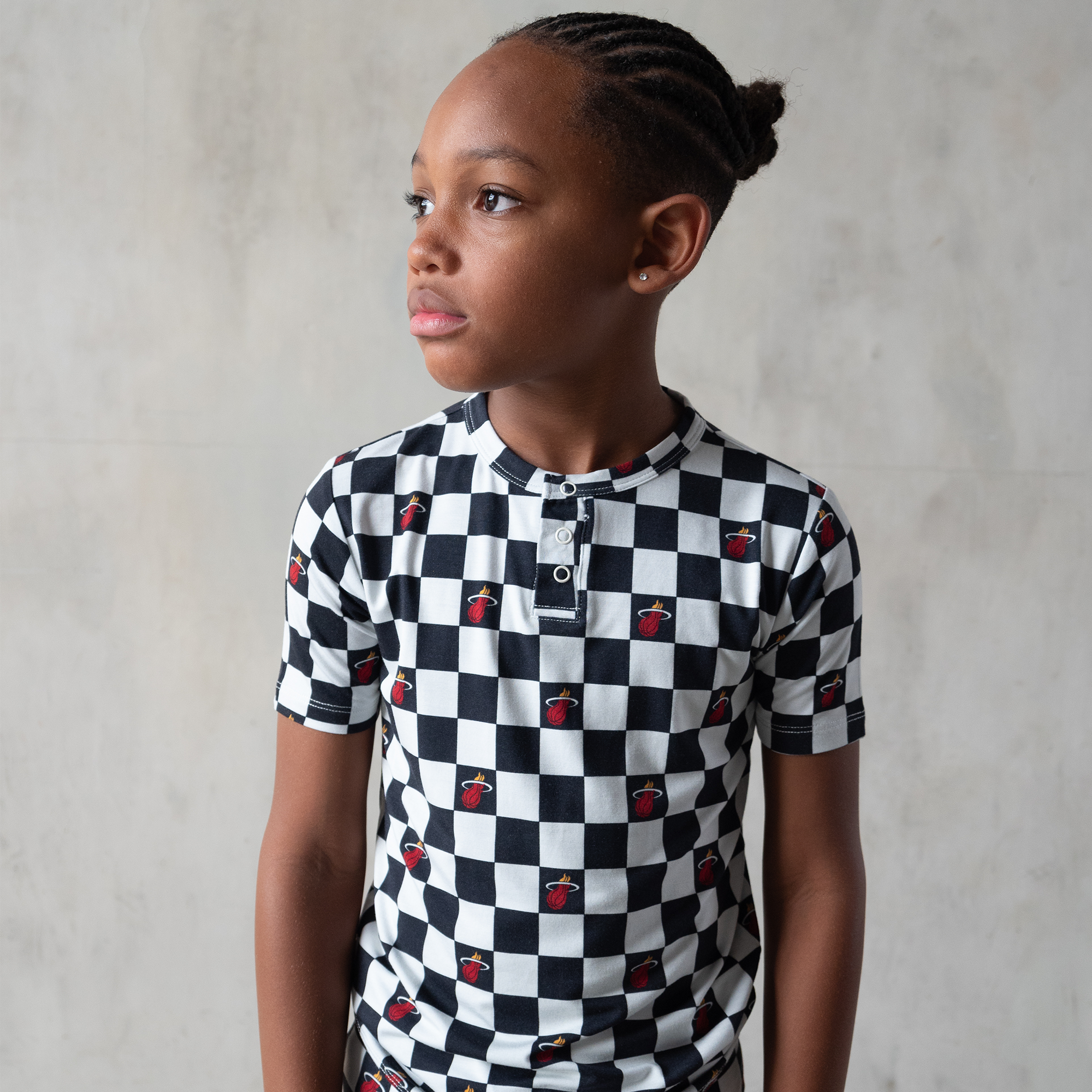 Court Culture X Everyday Leisure Checkerboard Short Sleeve PJ Set KIDSTEE BRIXTON PHOENIX   