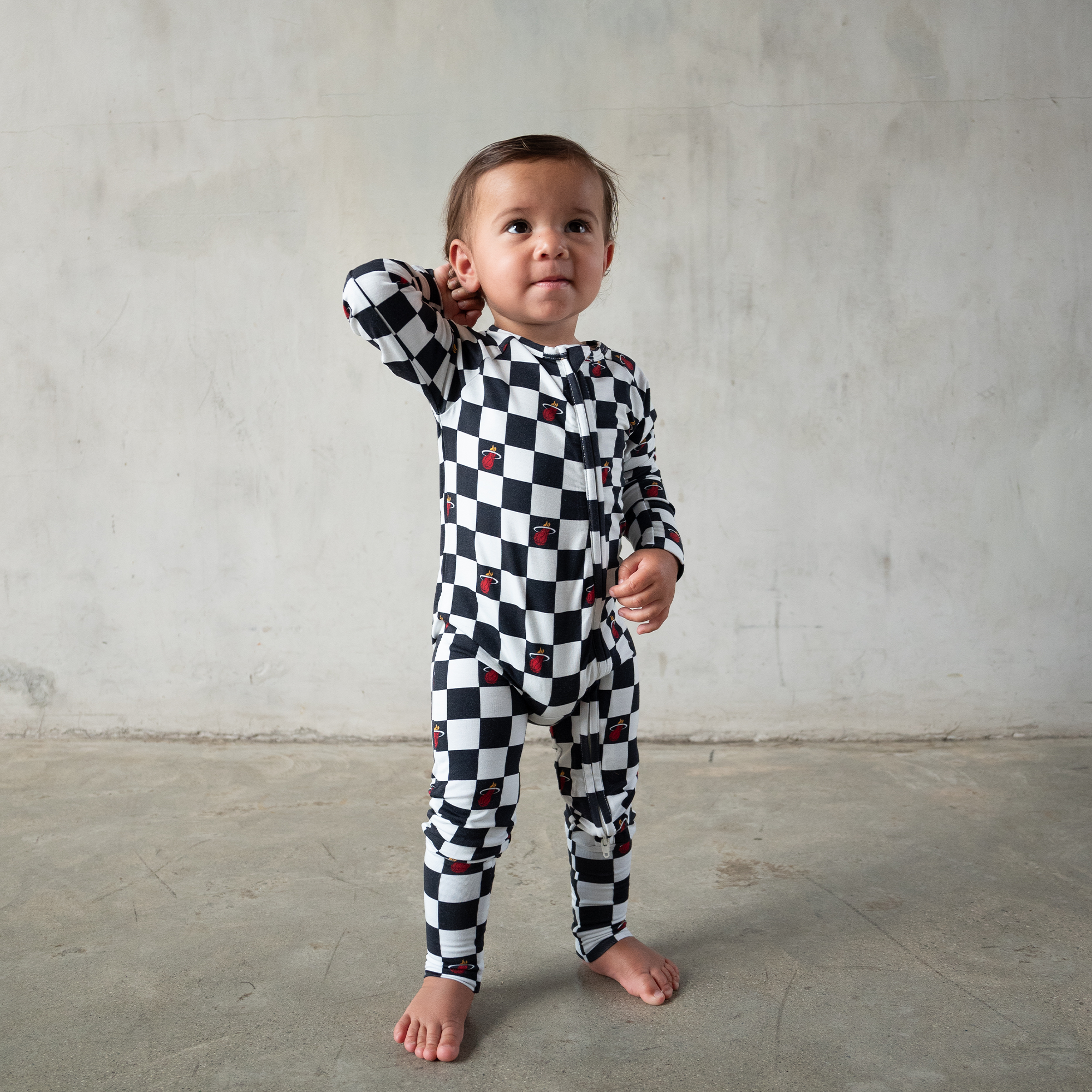 Court Culture X Everyday Leisure Checkerboard Zip Romper Kids/Infants Court Culture   