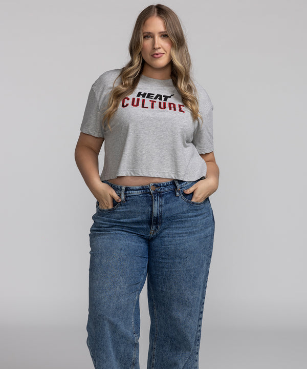 Nike HEAT Culture: Blood Red Grey Women's Crop Tee