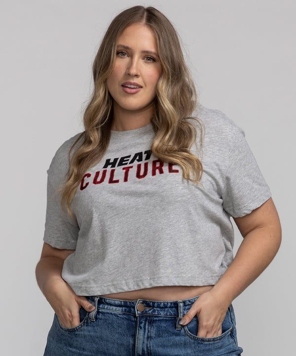 Nike HEAT Culture: Blood Red Grey Women's Crop Tee