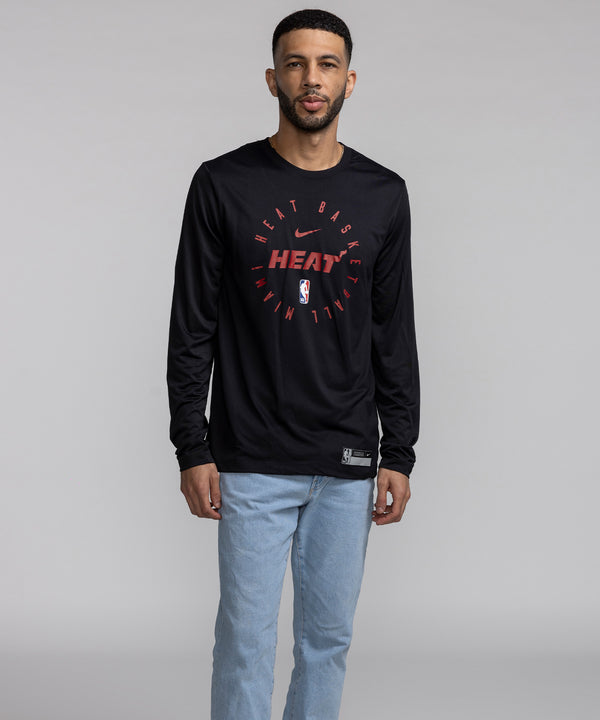 Nike Miami HEAT 2024/25 On-Court Long Sleeve Practice Tee Unisex Long Sleeve Tee Nike   