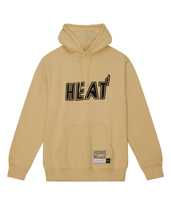 Mitchell and Ness Miami HEAT Khaki Hoodie Men's Hoodie Mitchell & Ness   