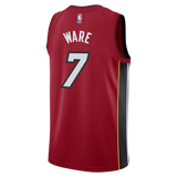 Kel'el Ware Nike Jordan Brand Miami HEAT Statement Red Swingman Youth Jersey - 2
