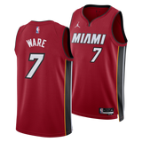 Kel'el Ware Nike Jordan Brand Miami HEAT Statement Red Swingman Youth Jersey - 3